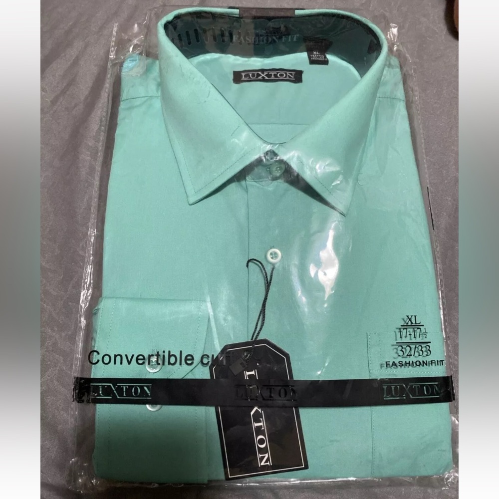 Men’s Packaged Dress Shirt Luxton XL 17-17 1/2 32/33 Fashion Fit